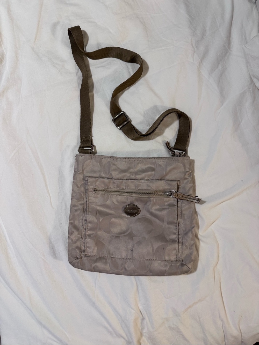 Coach Taupe Signature Crossbody Bag